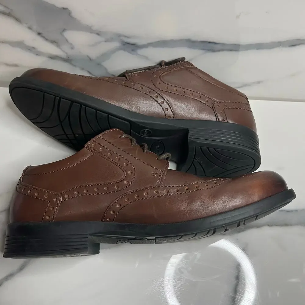 Thom McAn Men's Classic Preppy Brown Leather Bismark Oxford Dress Shoes Sz 8.5